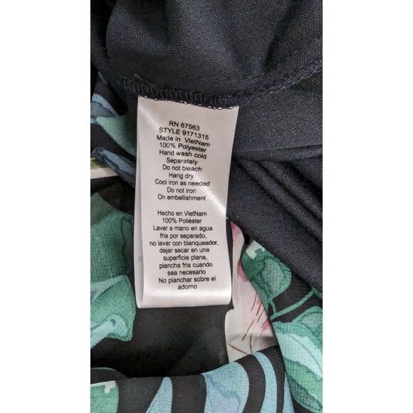 SLNY 9171315 Womens 8 Navy Multicolor Polyester Floral Sleeveless Round Neck Zip - Picture 10 of 10